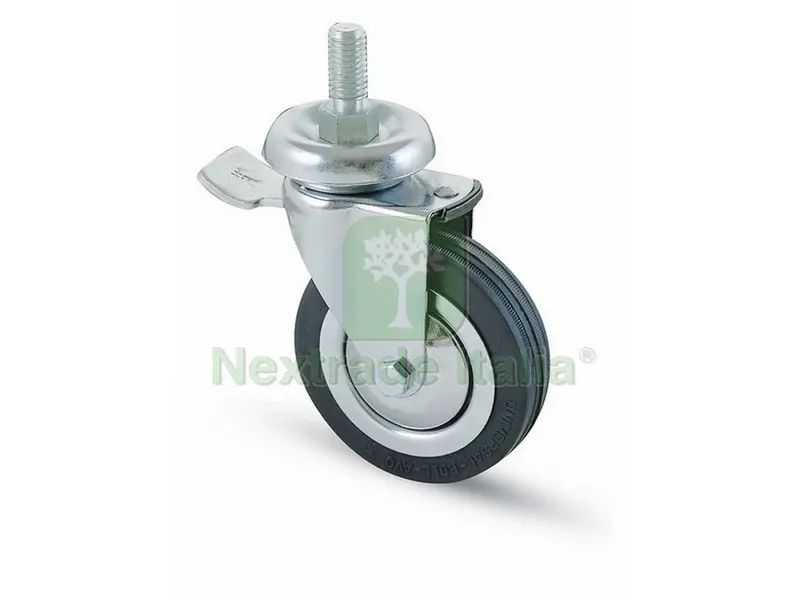 4PZ Ruota Girevole per MOBILI+FRENO art.155BISB mm.100-perno M14x30 — Ruote e rotelle — rif. FERX.VIT44685