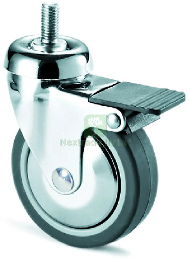 8PZ Ruota Girevole per MOBILI+FRENO art.220CBISB mm. 60-perno M10x20 — Ruote e rotelle — rif. FERX.VIT57182