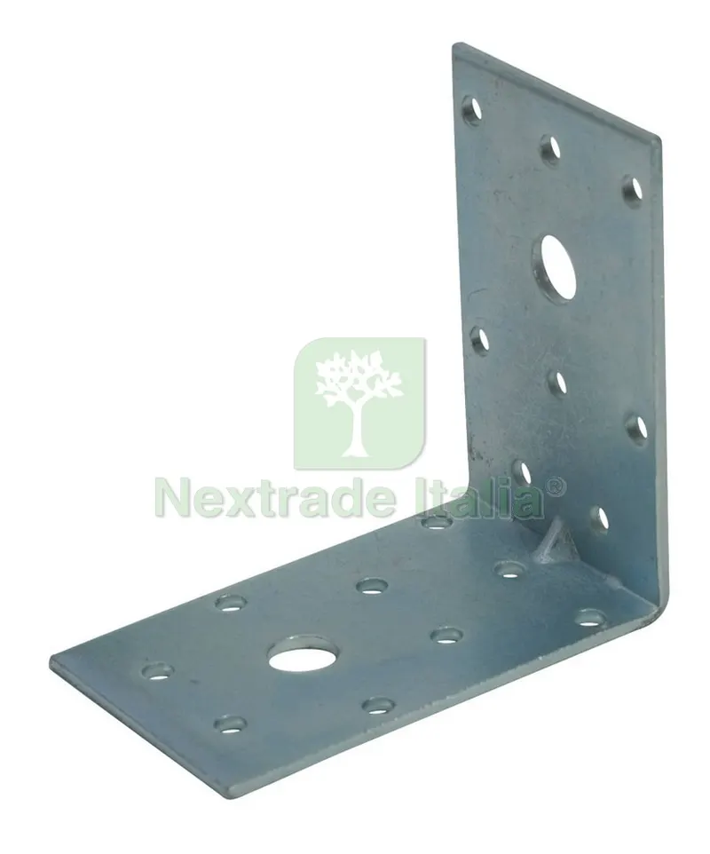 50PZ Piastrina di Giunzione Fori Larghi ad angolo mm. 60x60x50 L — Ferramenta per legno e mobili — rif. FERX.VIT20289