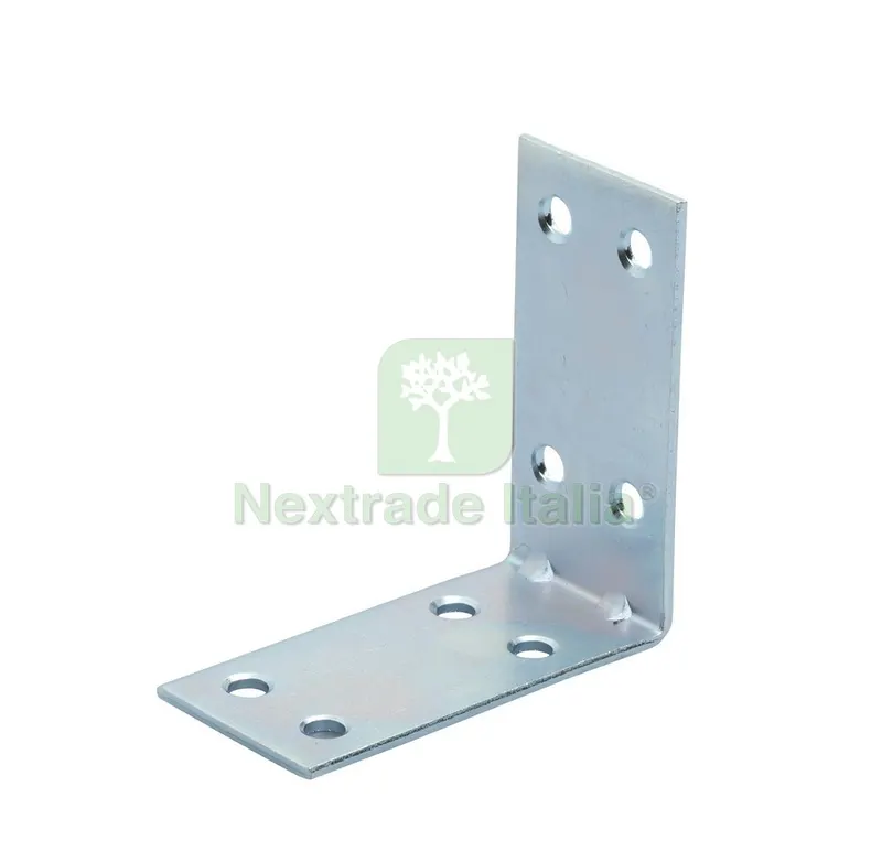 Piastrina di Giunzione Acciaio Zincato Angolare 50 PZ. mm. 80x80 — Ferramenta per legno e mobili — rif. FERX.VIT16445