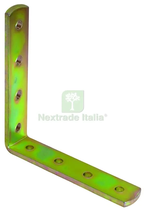 50PZ Piastrina Piegata Forata mm.100x100x20 in acciaio tropicalizzato — Piastre e angolari — rif. FERX.VIT60040