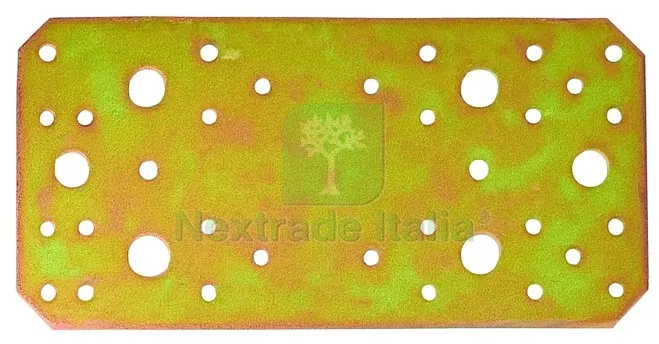 20PZ Piastrina di Giunzione Diritta mm. 200x90 L in acciaio tropicalizzato — Ferramenta per legno e mobili — rif. FERX.VIT60028