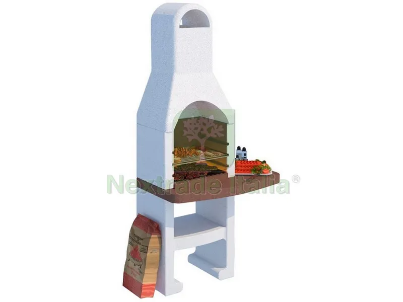 Barbecue in Cemento Stromboli con Griglia cm. 90x58x193 h - Kg. 260 — Tempo libero outdoor — rif. FERX.VIT52766 Barbecue in Cemento Stromboli con Griglia cm. 90x58x193 h - Kg. 260 — Tempo libero outdoor — rif. FERX.VIT52766