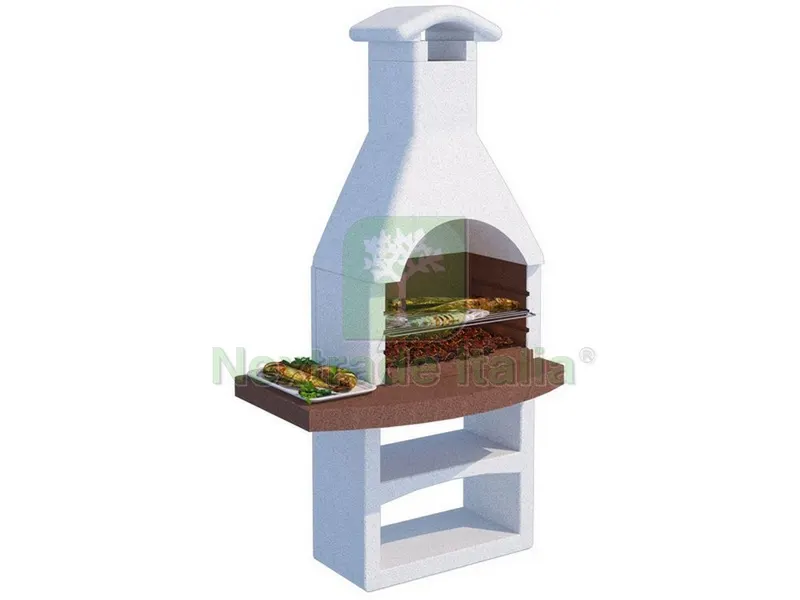 BARBECUE IN CEMENTO VESUVIO CON GRIGLIA cm. 114x70x216 h - Kg. 370 — Tempo libero outdoor — rif. FERX.VIT52765