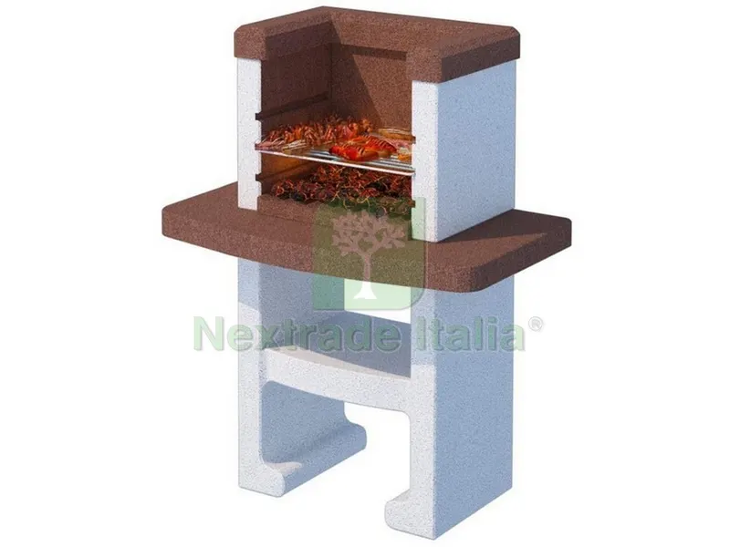 Barbecue in Cemento Vulcano con Griglia cm. 90x58x118 h - Kg. 180 — Tempo libero outdoor — rif. FERX.VIT53331