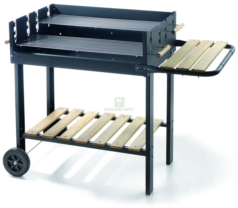 BARBECUE 70-47 ECO doppia griglia acciaio cromato cm. 70x45x72 h — Tempo libero outdoor — rif. FERX.VIT58745