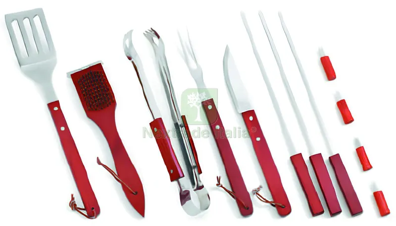 Set Utensili per Barbecue Valigetta 12 Pezzi manico da cm. 40 — Set di attrezzi — rif. FERX.VIT58732 — foto 2 Set Utensili per Barbecue Valigetta 12 Pezzi manico da cm. 40 — Set di attrezzi — rif. FERX.VIT58732 — foto 2