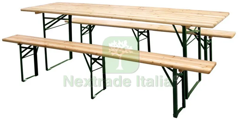 Set Birreria Plus Tavolo cm. 220x70x76h+panche 3 gambe — Casalinghi e organizzazione — rif. FERX.VIT25473 Set Birreria Plus Tavolo cm. 220x70x76h+panche 3 gambe — Casalinghi e organizzazione — rif. FERX.VIT25473