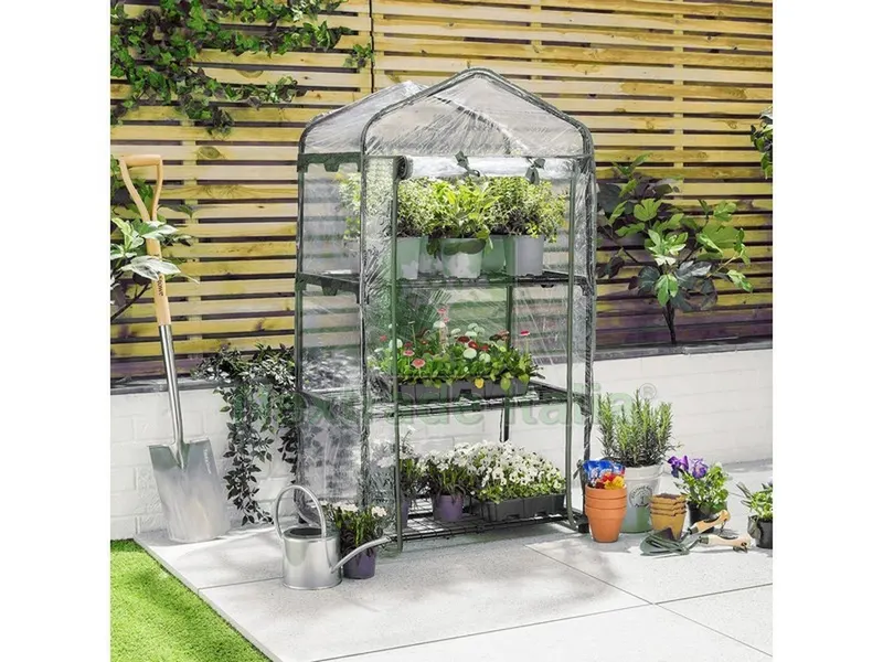 Serra da Giardino in Acciaio cm. 69x49x130 h Col. Verde — Protezione piante e sementi — rif. FERX.VIT53304 Serra da Giardino in Acciaio cm. 69x49x130 h Col. Verde — Protezione piante e sementi — rif. FERX.VIT53304