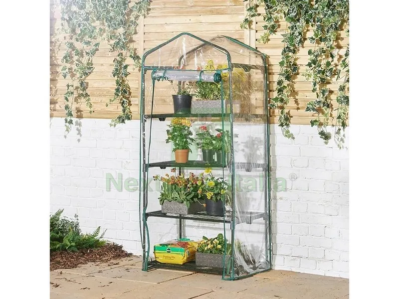 Serra da Giardino in Acciaio cm. 69x49x160 h Col. Verde — Protezione piante e sementi — rif. FERX.VIT53303