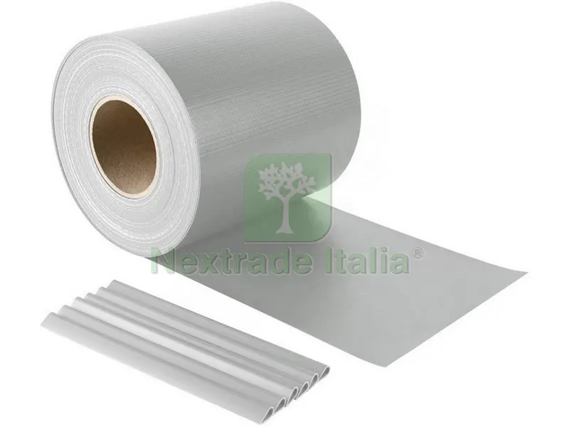 STRISCIA FRANGIVISTA IN PVC + 20 CLIP (450 gr/m) cm. 19x35 mt col. Grigio — Arelle e frangivista — rif. FERX.VIT54317