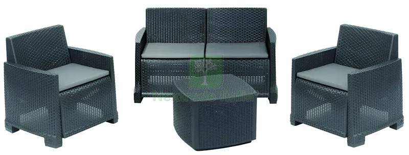 SET DA GIARDINO COMO Col. Antracite con 4 cuscini — Tempo libero outdoor — rif. FERX.VIT58758 SET DA GIARDINO COMO Col. Antracite con 4 cuscini — Tempo libero outdoor — rif. FERX.VIT58758