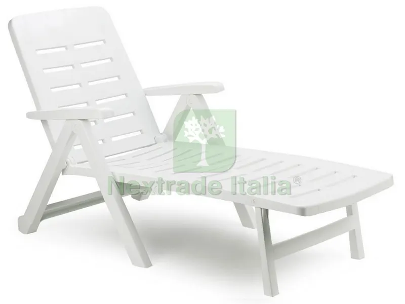 Lettino Pieghevole con Ruote Smeraldo cm. 189x72x96 h col. Bianco — Tempo libero outdoor — rif. FERX.VIT49003 Lettino Pieghevole con Ruote Smeraldo cm. 189x72x96 h col. Bianco — Tempo libero outdoor — rif. FERX.VIT49003