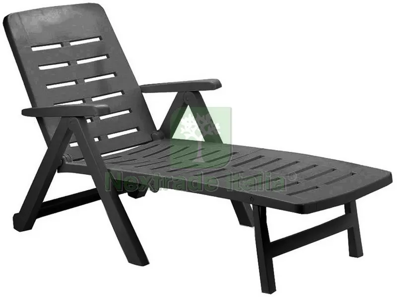 Lettino Pieghevole con Ruote Smeraldo cm. 189x72X96 h col. Antracite — Tempo libero outdoor — rif. FERX.VIT51719