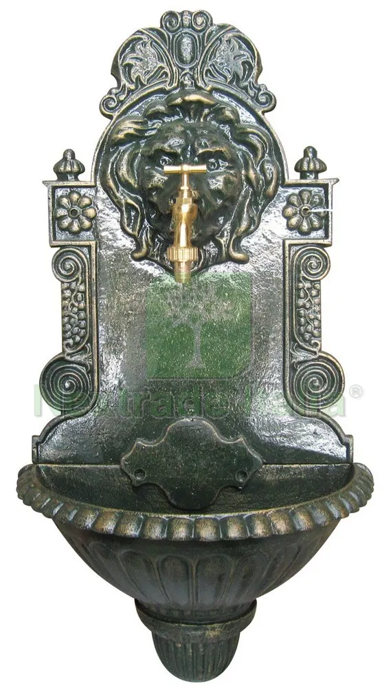 FONTANA IN GHISA LEONE ANTICHIZZATA CON RUBINETTO col. Verde — Rubinetti e valvole — rif. FERX.VIT21625 FONTANA IN GHISA LEONE ANTICHIZZATA CON RUBINETTO col. Verde — Rubinetti e valvole — rif. FERX.VIT21625