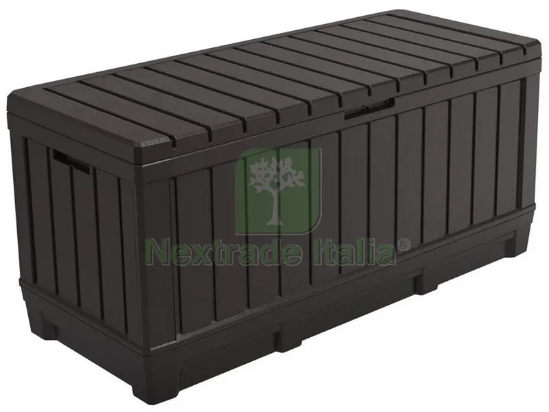 Baule Porta Attrezzi da Giardino Kentwood cm. 128x53,6x59 h col. Marrone — Set di attrezzi — rif. FERX.VIT51586