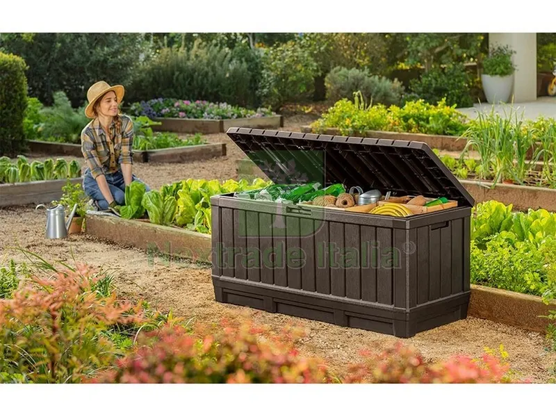 Baule Porta Attrezzi da Giardino Kentwood cm. 128x53,6x59 h col. Marrone — Set di attrezzi — rif. FERX.VIT51586 — foto 2