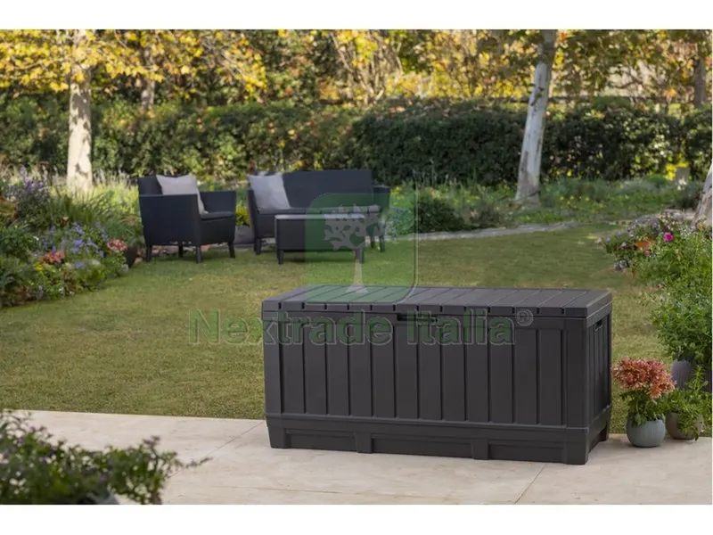 Baule Porta Attrezzi da Giardino Kentwood cm. 128x53,6x59 h col. Grafite — Set di attrezzi — rif. FERX.VIT51587 — foto 2