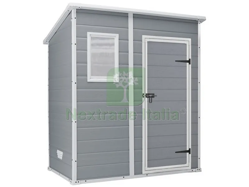 Casetta da Giardino Manor 6X4 cm. 183,5x111x200,5 h col. Grigio — Gazebo e strutture giardino — rif. FERX.VIT50684 Casetta da Giardino Manor 6X4 cm. 183,5x111x200,5 h col. Grigio — Gazebo e strutture giardino — rif. FERX.VIT50684