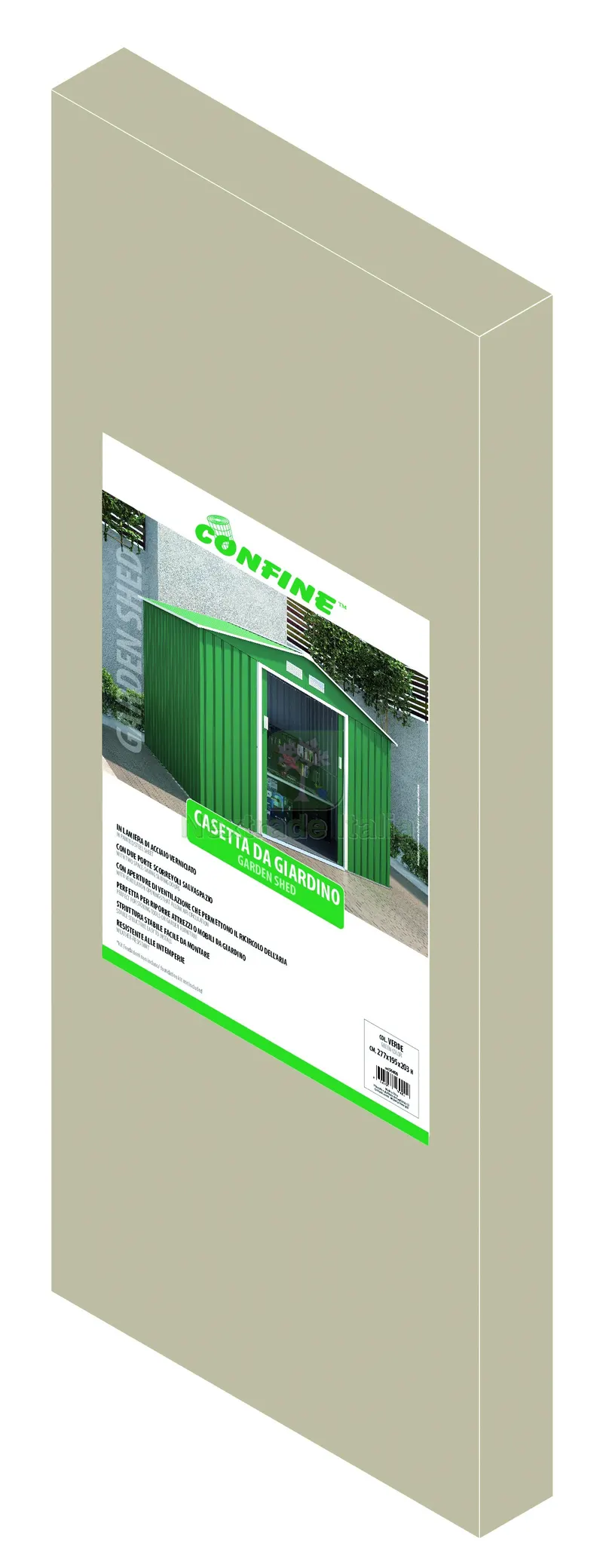 CASETTA DA GIARDINO cm. 277x195x203 h col. Verde — Gazebo e strutture giardino — rif. FERX.VIT56400 — foto 3