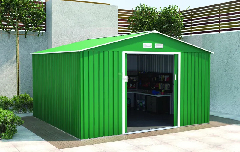 CASETTA DA GIARDINO cm. 341x322x211 h col. Verde — Gazebo e strutture giardino — rif. FERX.VIT56401 CASETTA DA GIARDINO cm. 341x322x211 h col. Verde — Gazebo e strutture giardino — rif. FERX.VIT56401