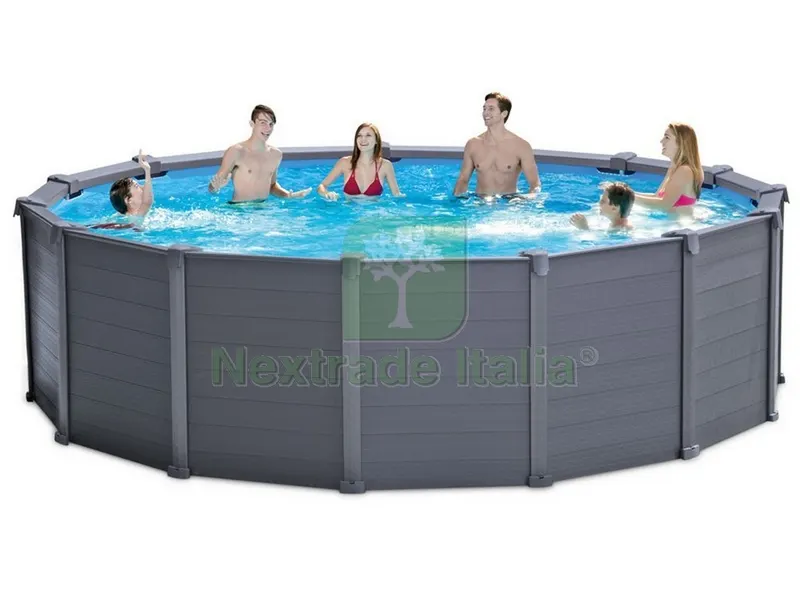 Piscina Tonda Frame Graphite con Pompa a Sabbia Ø cm. 478x124 h — Tempo libero outdoor — rif. FERX.VIT31600