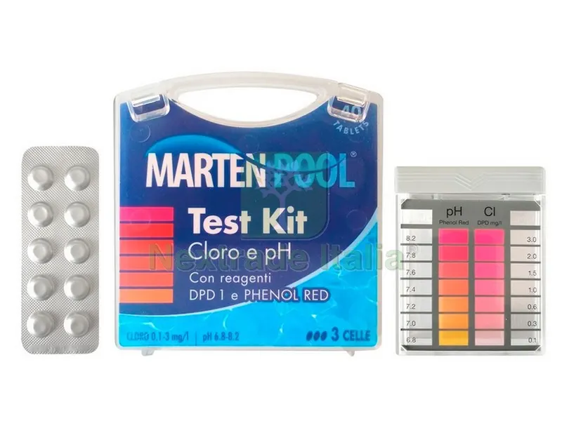KIT TEST CLORO E PH con reagenti in pastiglie — Trattamento e depurazione acqua — rif. FERX.VIT48265 KIT TEST CLORO E PH con reagenti in pastiglie — Trattamento e depurazione acqua — rif. FERX.VIT48265