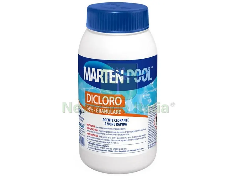 12PZ DICLORO GRANULARE kg. 1 — Trattamento acqua piscina — rif. FERX.VIT52254 12PZ DICLORO GRANULARE kg. 1 — Trattamento acqua piscina — rif. FERX.VIT52254