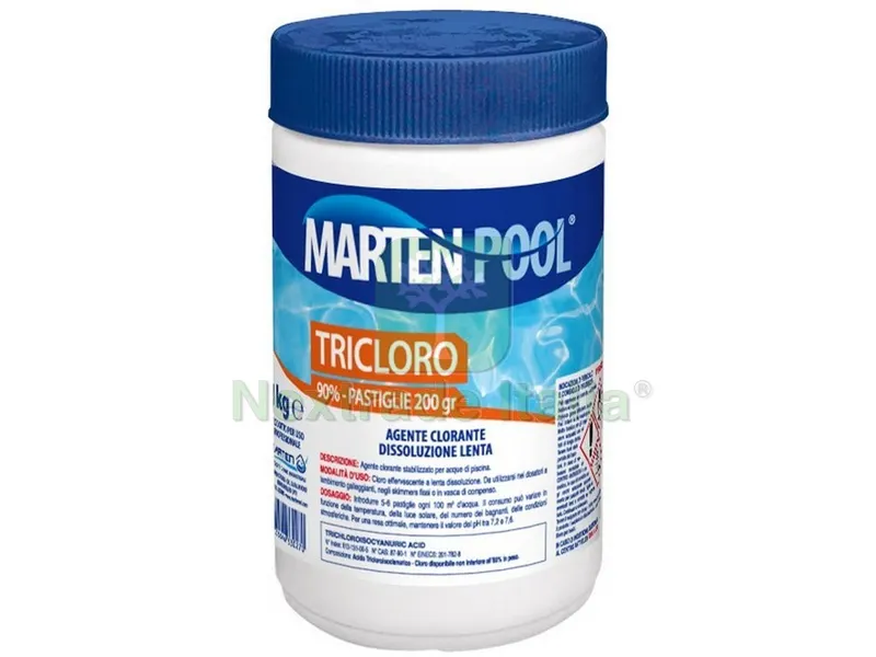 12PZ TRICLORO IN PASTIGLIE 200 GR. kg. 1 — Trattamento acqua piscina — rif. FERX.VIT52255 12PZ TRICLORO IN PASTIGLIE 200 GR. kg. 1 — Trattamento acqua piscina — rif. FERX.VIT52255
