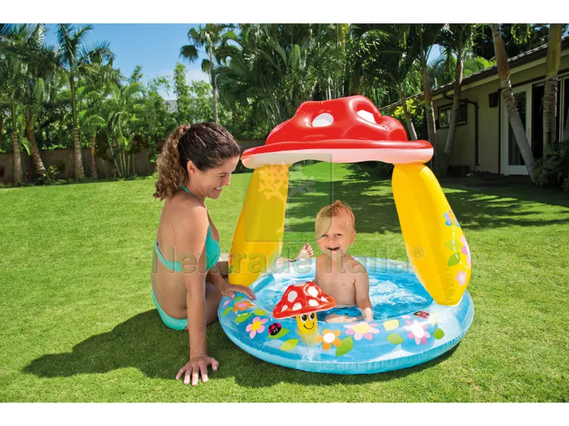 2PZ Piscina Tonda Gonfiabile Baby Fungo cm. 102x89 h (lt. 45) — Gonfiabili e galleggianti — rif. FERX.VIT27268 2PZ Piscina Tonda Gonfiabile Baby Fungo cm. 102x89 h (lt. 45) — Gonfiabili e galleggianti — rif. FERX.VIT27268