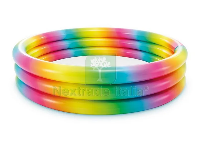 Piscina Tonda Gonfiabile Rainbow cm. 168x38 h (lt. 581) — Gonfiabili e galleggianti — rif. FERX.VIT48626 Piscina Tonda Gonfiabile Rainbow cm. 168x38 h (lt. 581) — Gonfiabili e galleggianti — rif. FERX.VIT48626