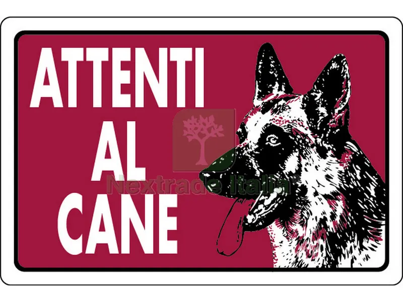 10PZ CARTELLO SEGNALETICO ATTENTI AL CANE cm. 30x20 — Utensili e segnaletica — rif. FERX.VIT7783