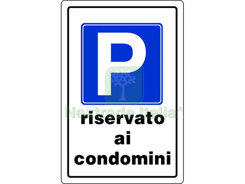 10PZ CARTELLO SEGNALETICO PARCHEGGIO RISERVATO AI CONDOMINI cm. 20x30 — Utensili e segnaletica — rif. FERX.VIT7785