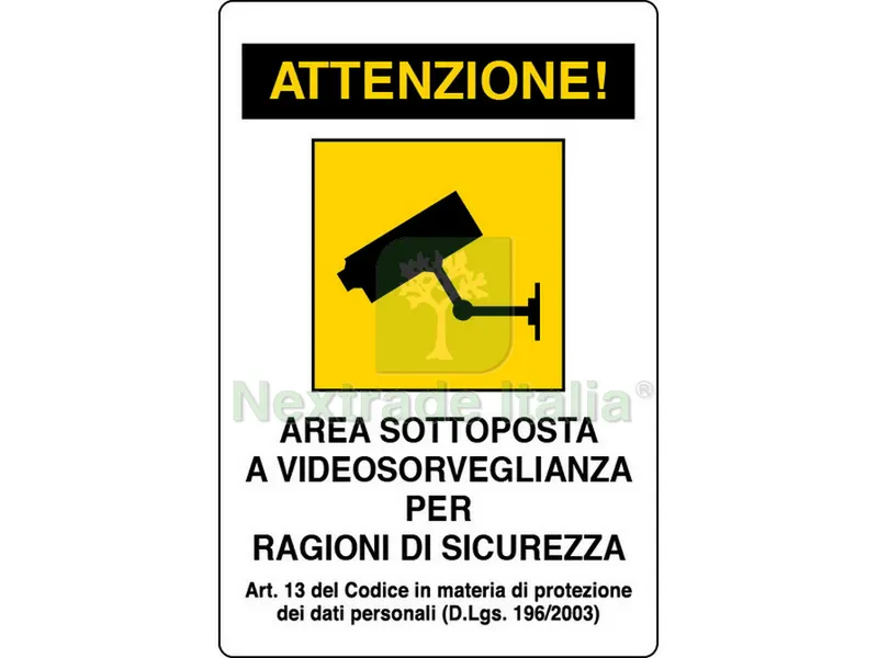 10PZ Cartello Segnaletico Area Videosorvegliata cm. 20x30 — Utensili e segnaletica — rif. FERX.VIT27876 10PZ Cartello Segnaletico Area Videosorvegliata cm. 20x30 — Utensili e segnaletica — rif. FERX.VIT27876