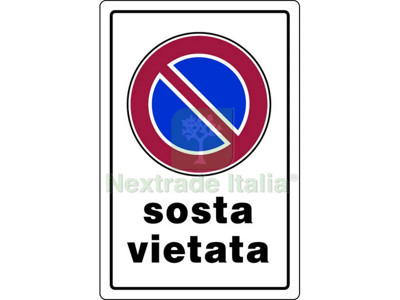 10PZ Cartello Segnaletico Sosta Vietata cm. 20x30 — Utensili e segnaletica — rif. FERX.VIT7776