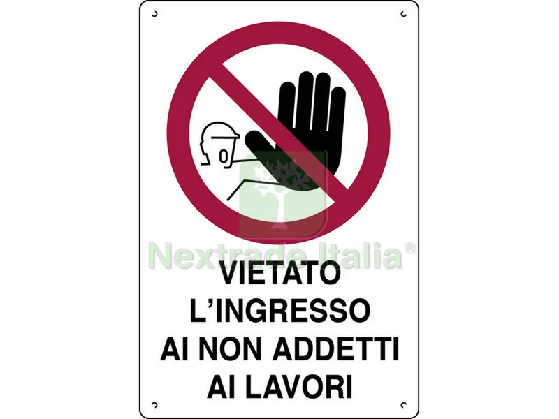 10PZ Cartello Segnaletico Vietato Ingresso NON Addetti AI Lavori cm.20x30 — Utensili e segnaletica — rif. FERX.VIT7779 10PZ Cartello Segnaletico Vietato Ingresso NON Addetti AI Lavori cm.20x30 — Utensili e segnaletica — rif. FERX.VIT7779