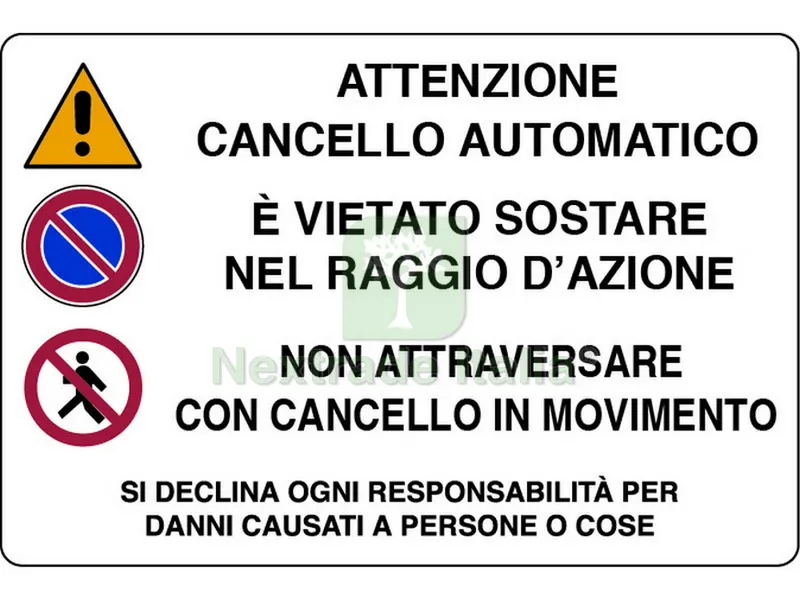 10PZ CARTELLO SEGNALETICO CANCELLO AUTOMATICO cm. 30x20 — Utensili e segnaletica — rif. FERX.VIT27877 10PZ CARTELLO SEGNALETICO CANCELLO AUTOMATICO cm. 30x20 — Utensili e segnaletica — rif. FERX.VIT27877