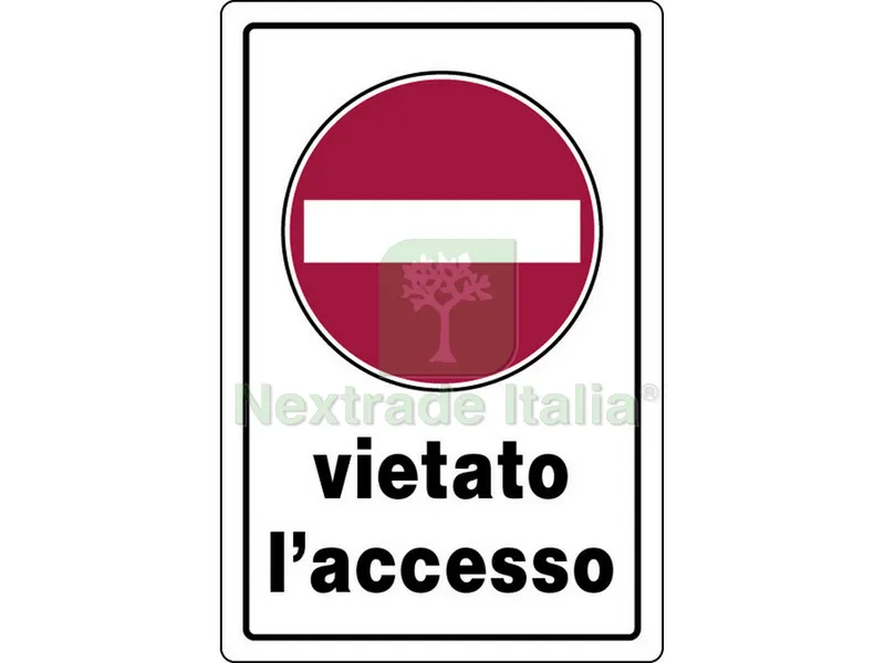 10PZ Cartello Segnaletico Vietato L'accesso cm. 20x30 — Utensili e segnaletica — rif. FERX.VIT7775 10PZ Cartello Segnaletico Vietato L'accesso cm. 20x30 — Utensili e segnaletica — rif. FERX.VIT7775