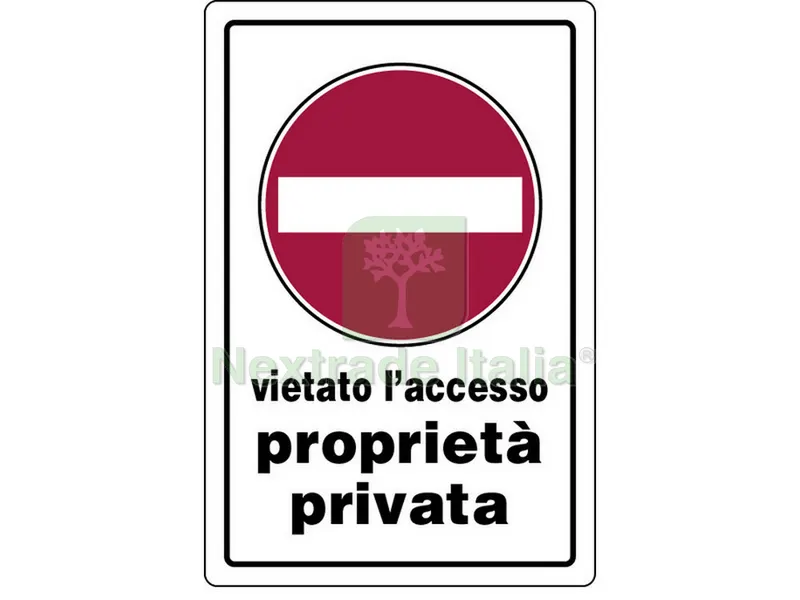 10PZ Cartello Segnaletico PROPRIET+ Privata Accesso Vietato cm. 20x30 — Utensili e segnaletica — rif. FERX.VIT19053