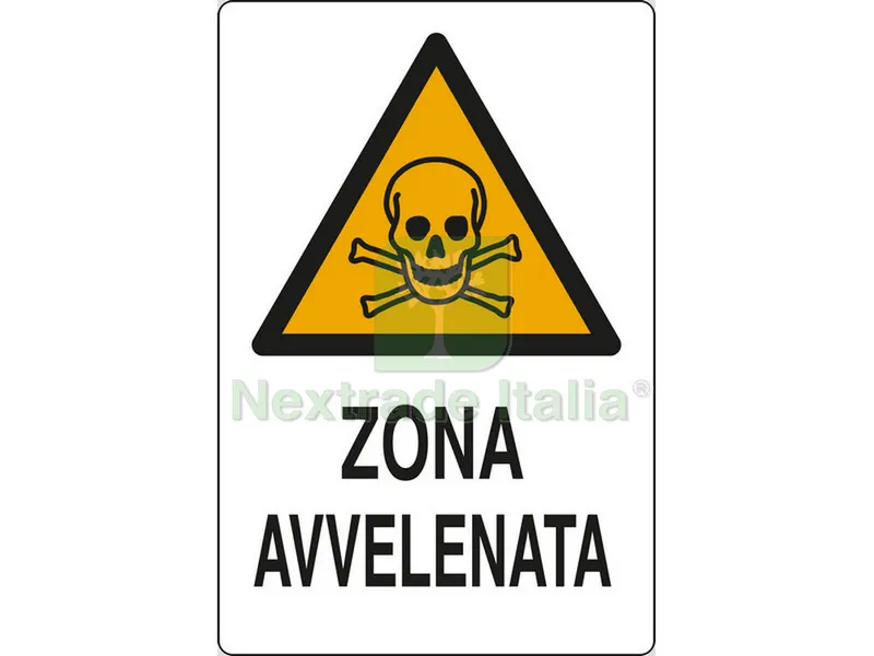 10PZ Cartello Segnaletico Zona Avvelenata cm. 20x30 — Utensili e segnaletica — rif. FERX.VIT40308