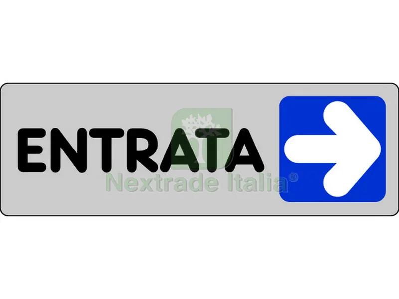 Etichetta Segnaletica Adesiva Entrata a Destra 10 PZ. cm. 15x5. — Segnaletica e cartelli cantiere — rif. FERX.VIT19573