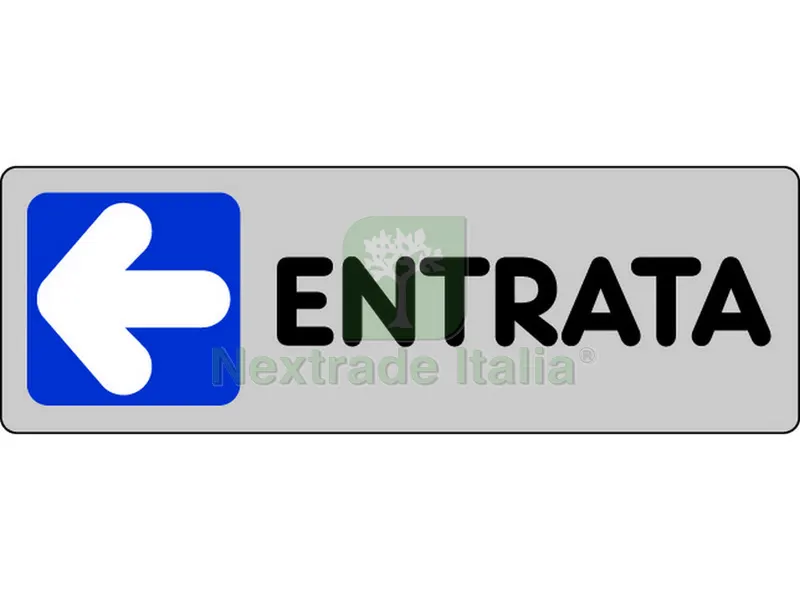 Etichetta Segnaletica Adesiva Entrata a Sinistra 10 PZ. cm. 15x5. — Segnaletica e cartelli cantiere — rif. FERX.VIT19574