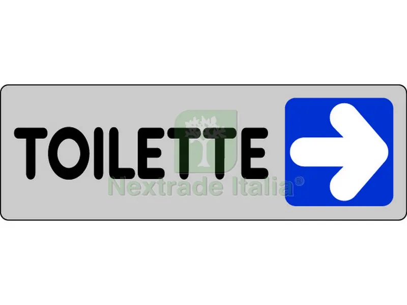 Etichetta Segnaletica Adesiva Toilette a Destra 10 PZ. cm. 15x5. — Segnaletica e cartelli cantiere — rif. FERX.VIT19583