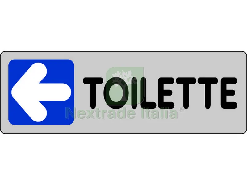 Etichetta Segnaletica Adesiva Toilette a Sinistra 10 PZ. cm. 15x5. — Segnaletica e cartelli cantiere — rif. FERX.VIT19582