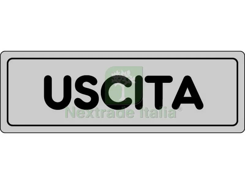ETICHETTA SEGNALETICA ADESIVA USCITA 10 PZ. cm. 15x5. — Segnaletica e cartelli cantiere — rif. FERX.VIT19572