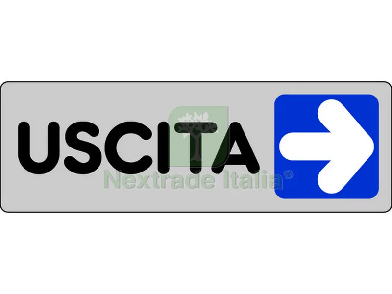 ETICHETTA SEGNALETICA ADESIVA USCITA A DESTRA 10 PZ. cm. 15x5. — Segnaletica e cartelli cantiere — rif. FERX.VIT19579 ETICHETTA SEGNALETICA ADESIVA USCITA A DESTRA 10 PZ. cm. 15x5. — Segnaletica e cartelli cantiere — rif. FERX.VIT19579