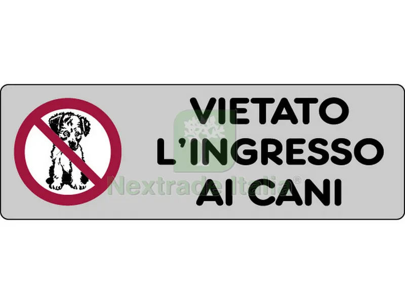 Etichetta Segnaletica Adesiva Vietato Ingresso AI Cani 10 PZ. cm. 15x5. — Segnaletica e cartelli cantiere — rif. FERX.VIT19590