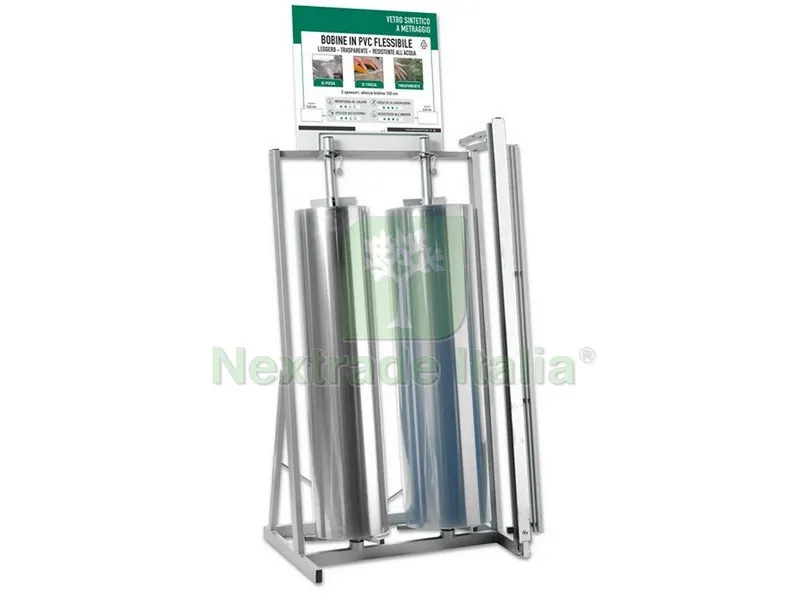 Espositore per Vetro Sintetico a Rotoli CM.75X50X160 h — Articoli per ufficio — rif. FERX.VIT48894 Espositore per Vetro Sintetico a Rotoli CM.75X50X160 h — Articoli per ufficio — rif. FERX.VIT48894