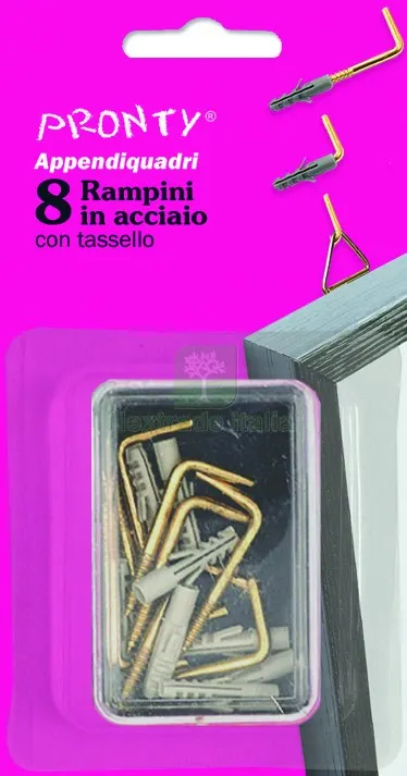 12CF GANCETTO PER QUADRI AQ 8 ganci + 8 tasselli — Tasselli e ancoraggi — rif. FERX.VIT57356 — foto 2 12CF GANCETTO PER QUADRI AQ 8 ganci + 8 tasselli — Tasselli e ancoraggi — rif. FERX.VIT57356 — foto 2