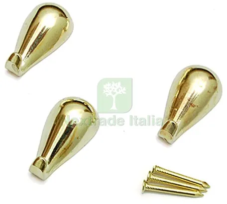 12CF GANCETTO PER QUADRI GOCCIA 3 PZ. col. Oro lucido — Irrigazione — rif. FERX.VIT57347